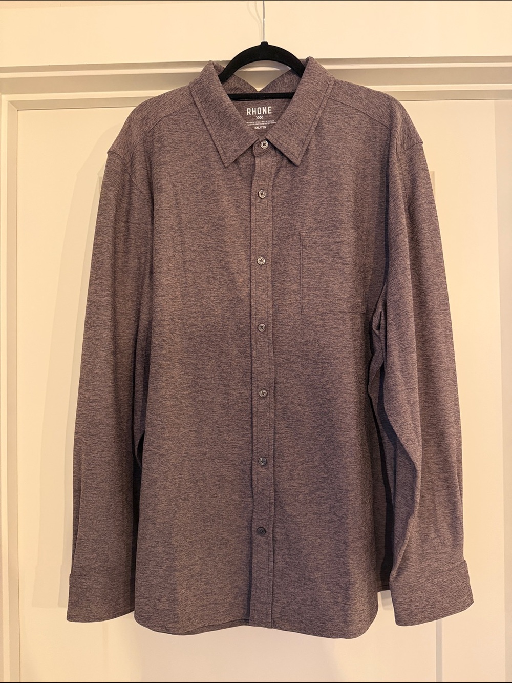 RHONE Men's Heathered Mauve WFH Button-Down Shirt